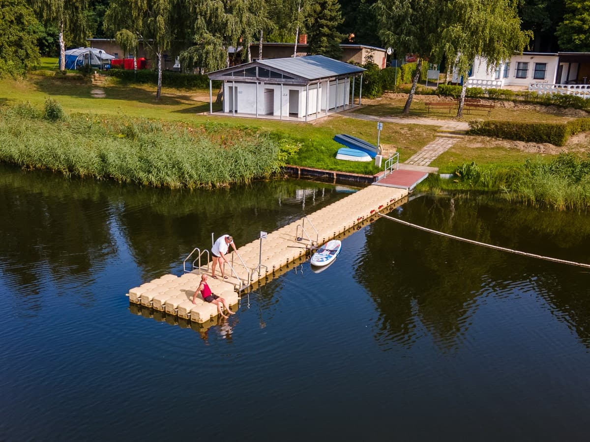 Luftaufnahme des Waldbads Zehdenick