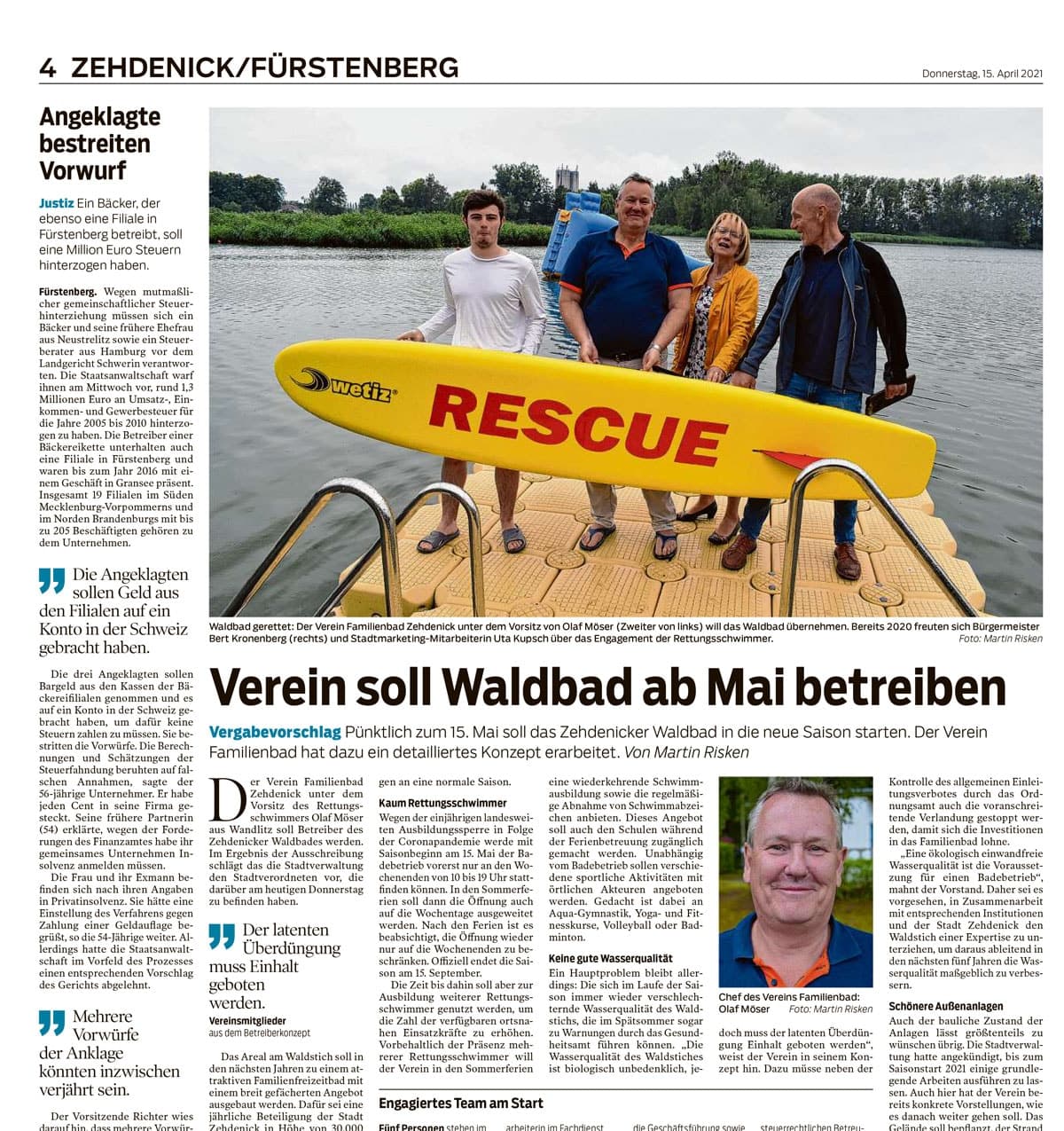 Waldbad Zehdenick – Pressebericht